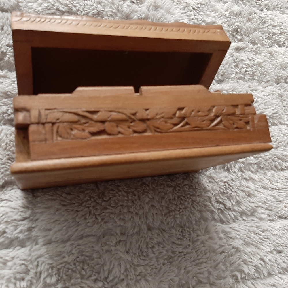 Secret lock Handcarved box